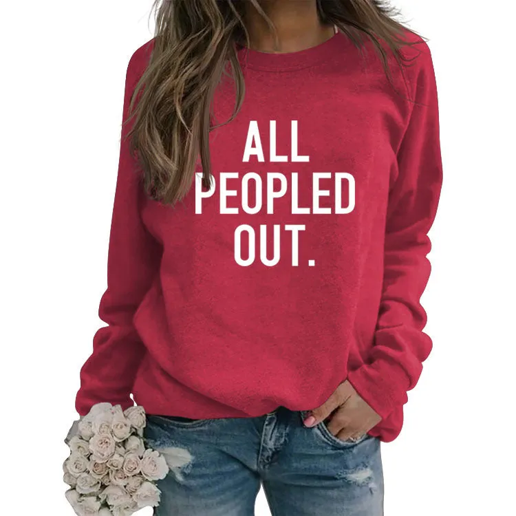 ALL PEOPLED OUT Fashion Round Neck Loose Long Sleeve Oversized Sweatshirt