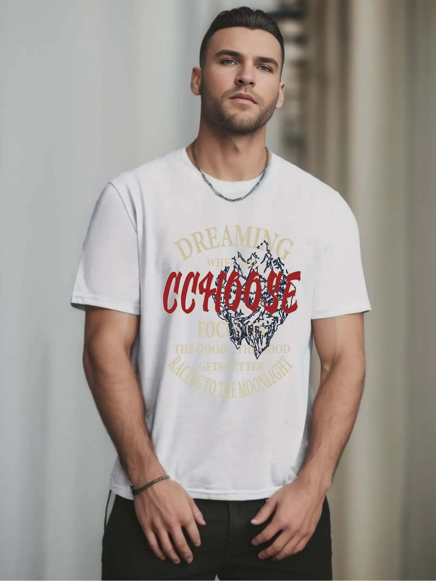 Alphabet Plus Size  Mens Graphic T Shirts