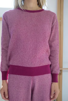 Beklina Cashmere Ribbed Crew Sweater Baya/Petal