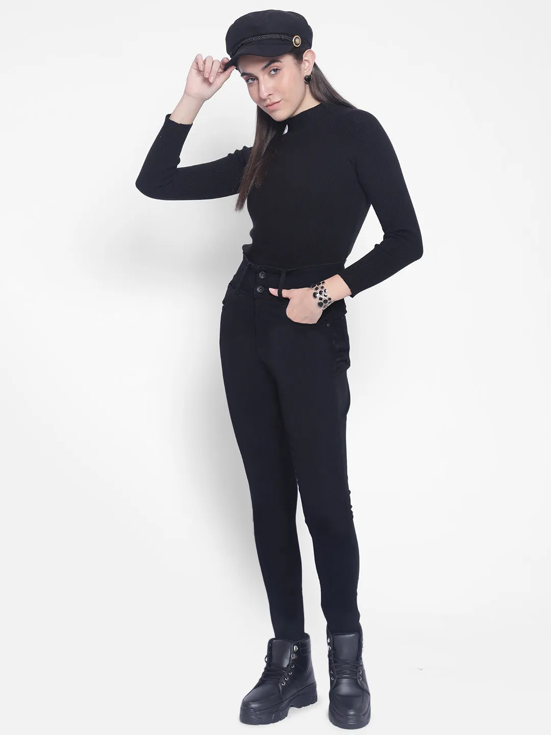 Black High-Neck Sweaters