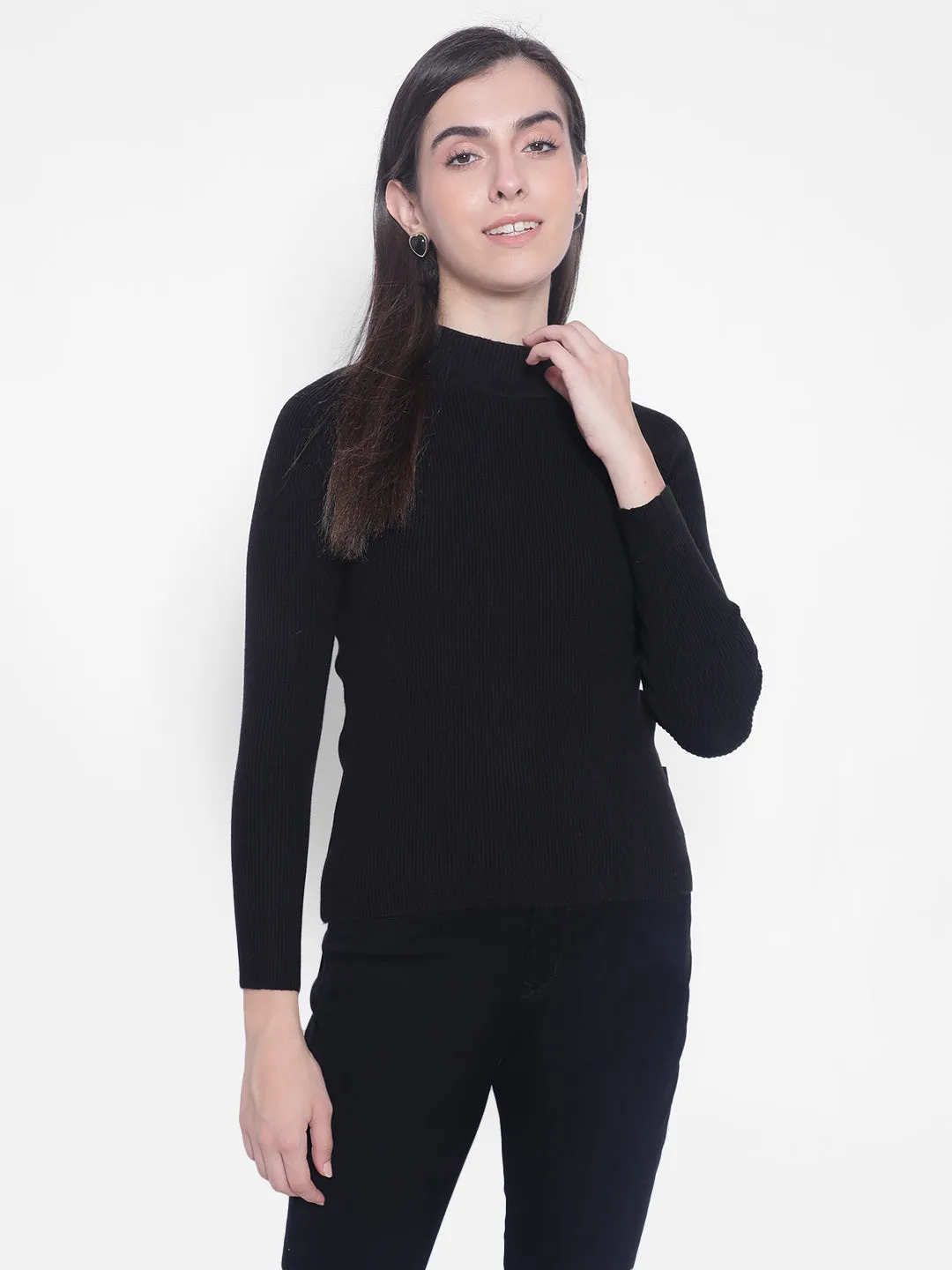 Black High-Neck Sweaters