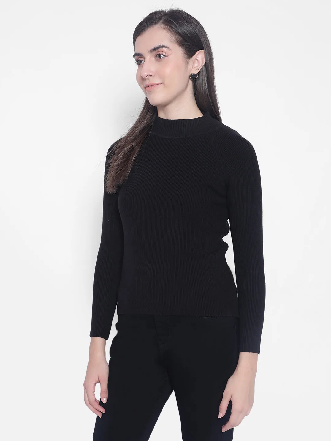 Black High-Neck Sweaters