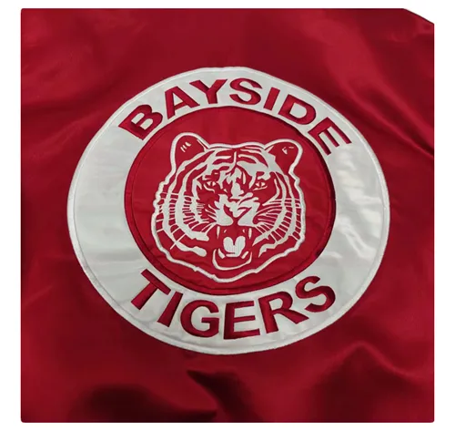 BOFO BAYSIDE TIGERS SLATER WRESTLING RETRO STYLE BOMBER JACKET IN RED