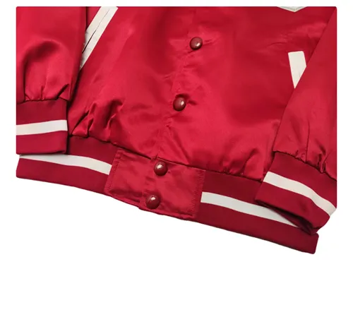 BOFO BAYSIDE TIGERS SLATER WRESTLING RETRO STYLE BOMBER JACKET IN RED