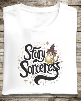 Book Lovers T-Shirt Story Sorcerer Cotton T-Shirt