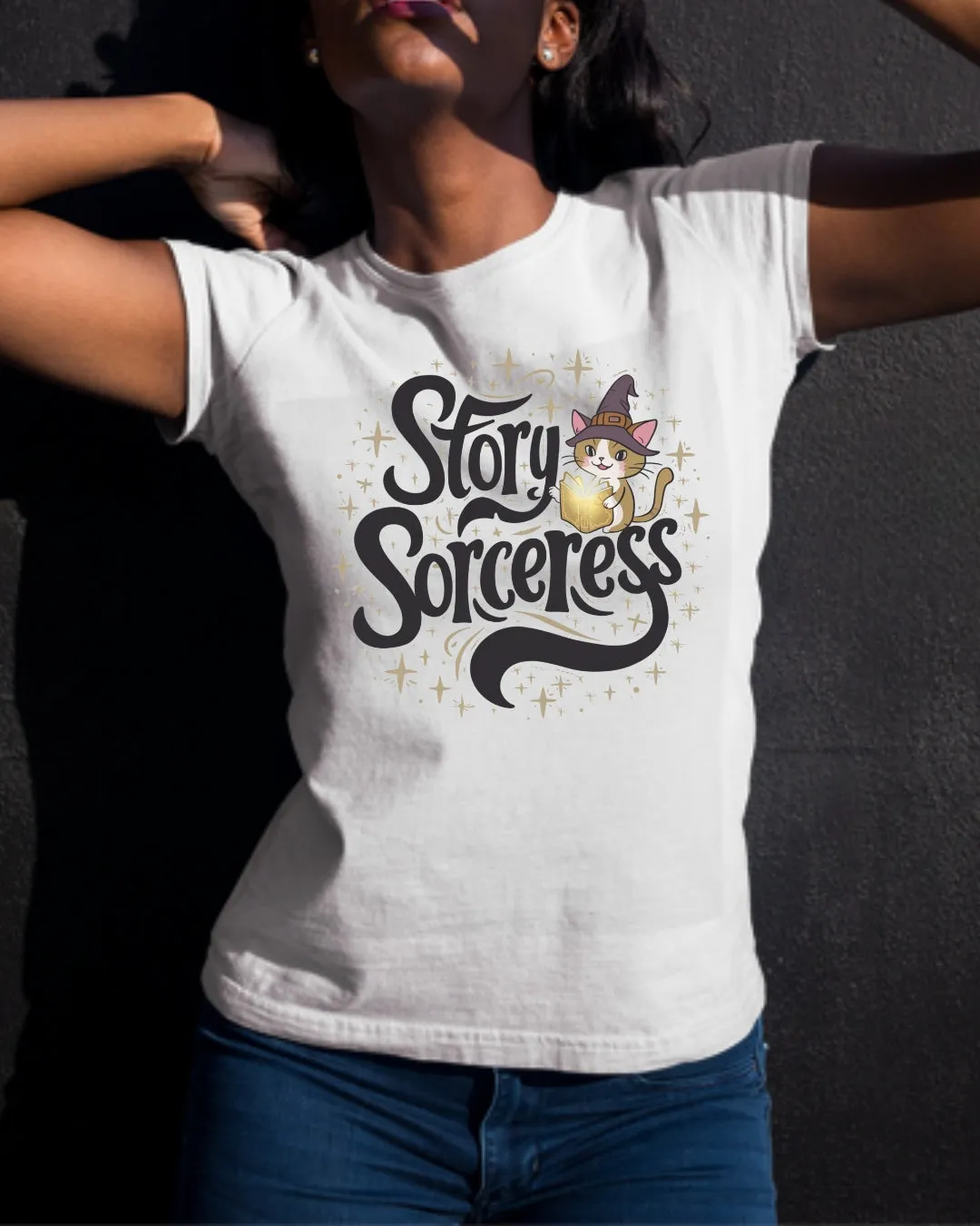 Book Lovers T-Shirt Story Sorcerer Cotton T-Shirt