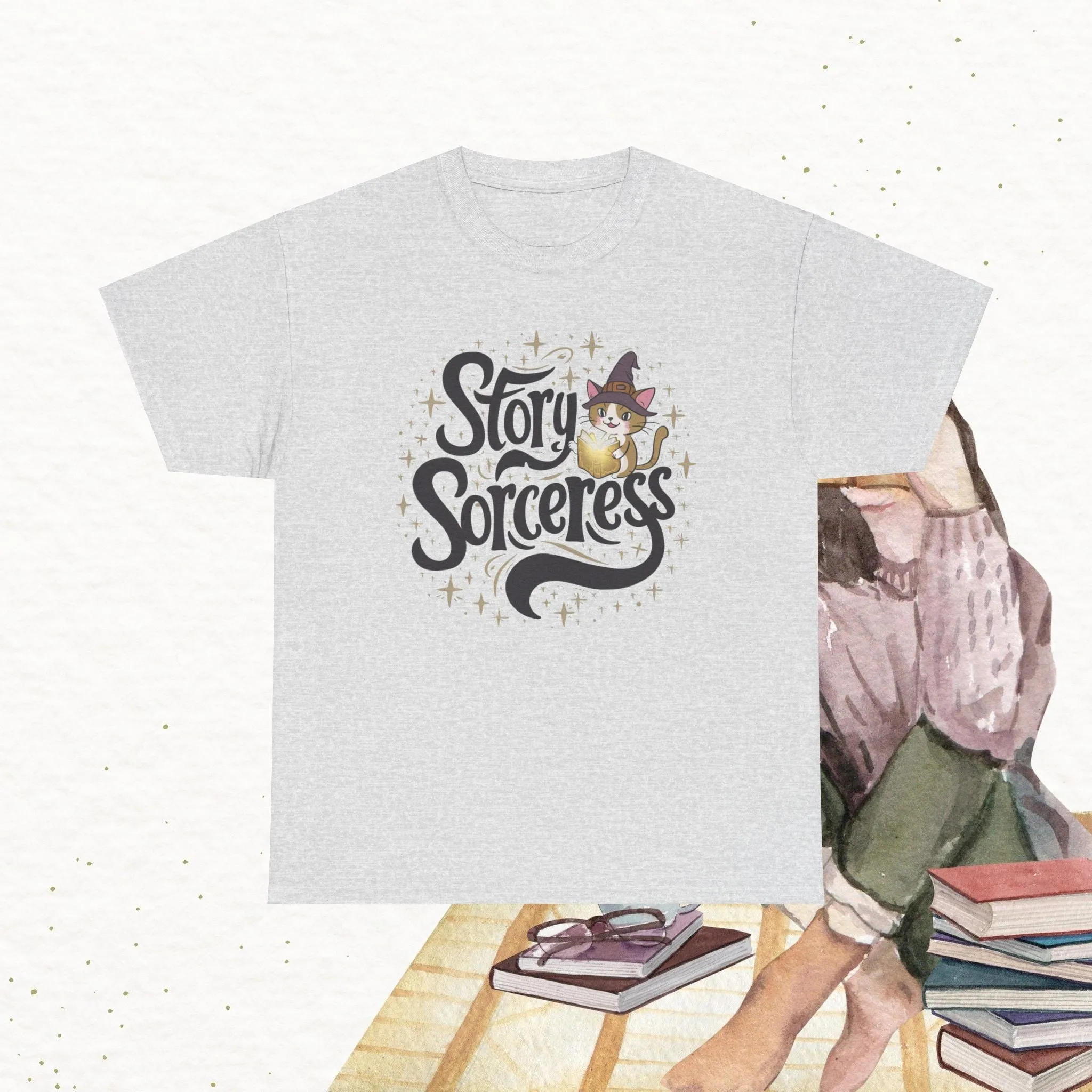 Book Lovers T-Shirt Story Sorcerer Cotton T-Shirt