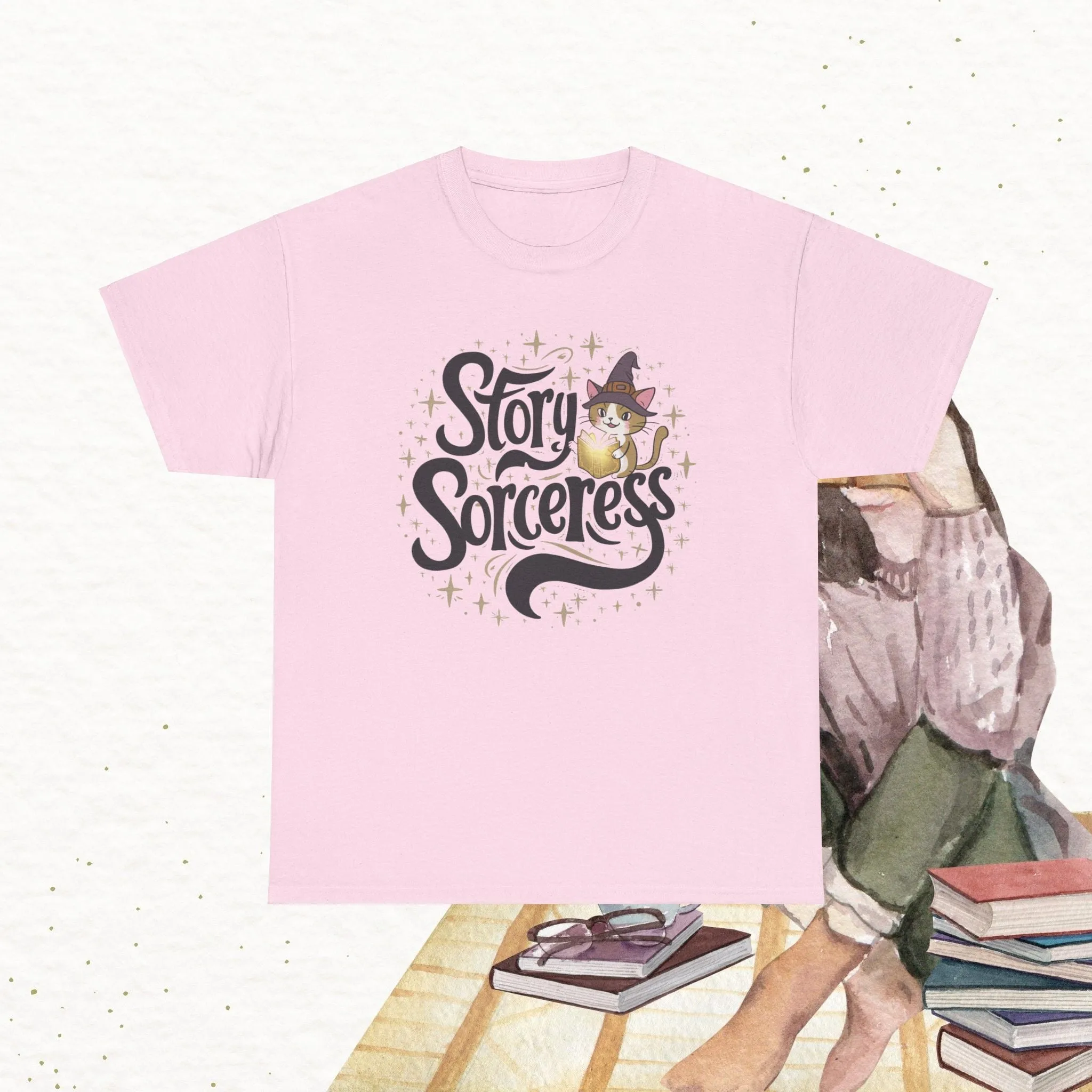 Book Lovers T-Shirt Story Sorcerer Cotton T-Shirt