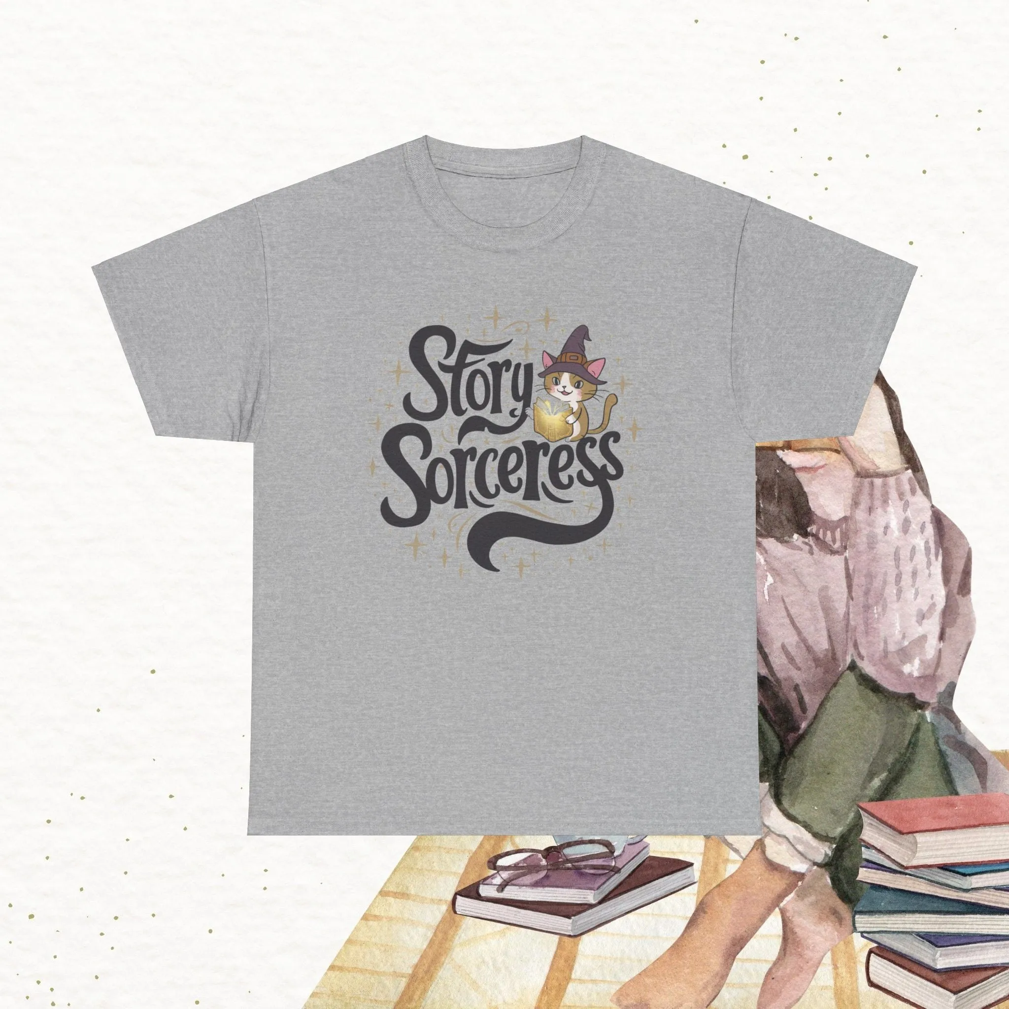 Book Lovers T-Shirt Story Sorcerer Cotton T-Shirt