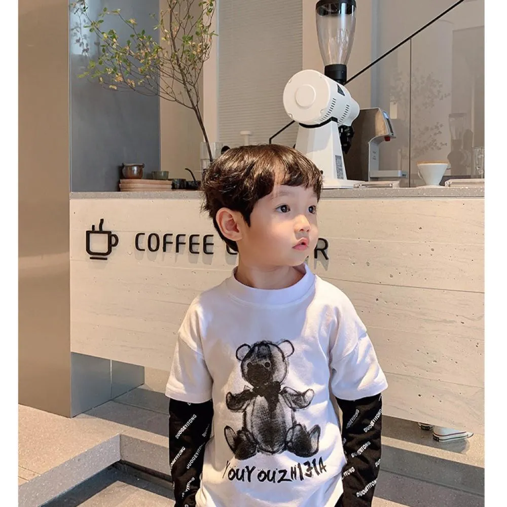 Boys Cartoon Little Bear Printed Shirt Little Boy T Shirts