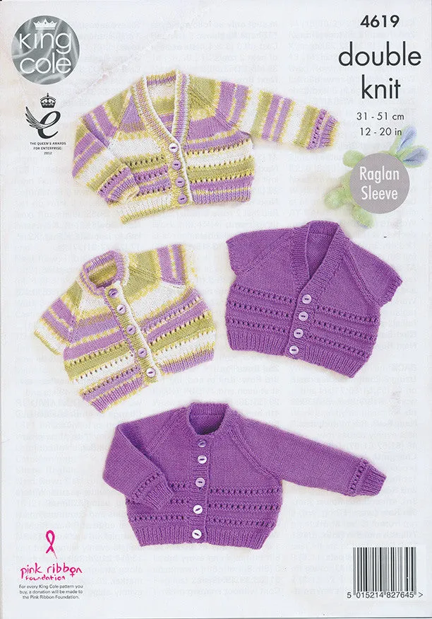 Cardigans in King Cole Comfort and Comfort Prints DK (4619)