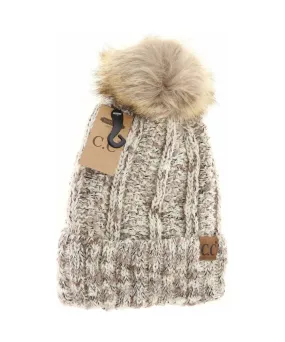CC Beanie - Fuzzy Lined Confetti - Beige