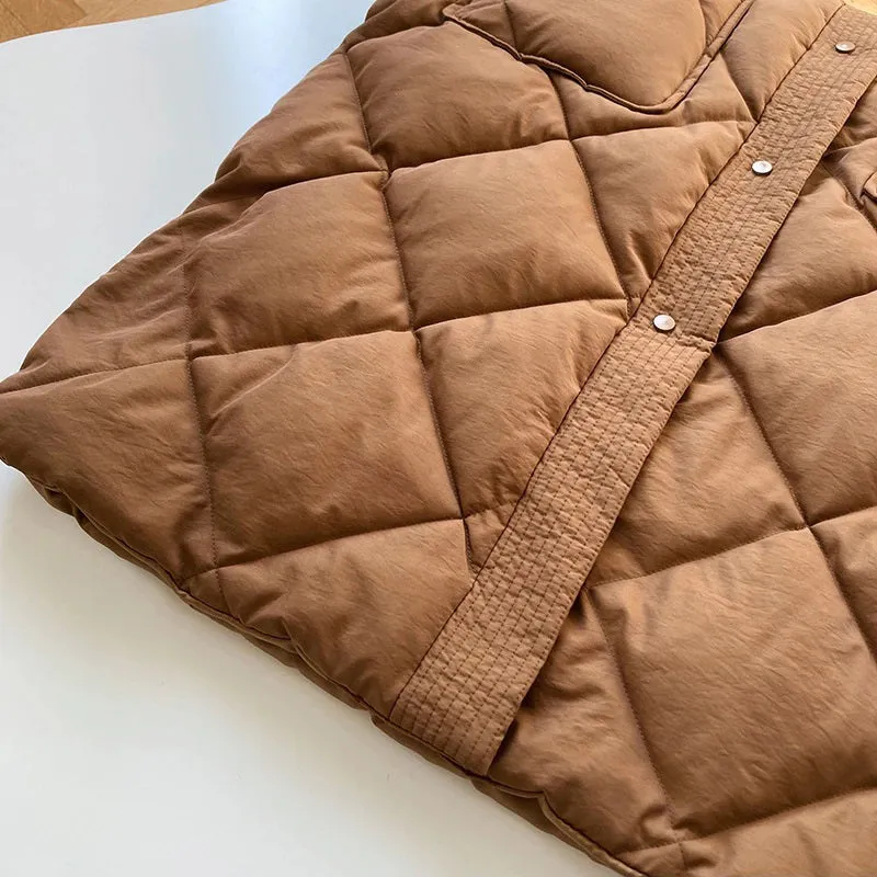 Chic and Cozy Padded Winter Coat Belted Jackets