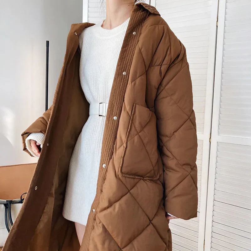 Chic and Cozy Padded Winter Coat Belted Jackets