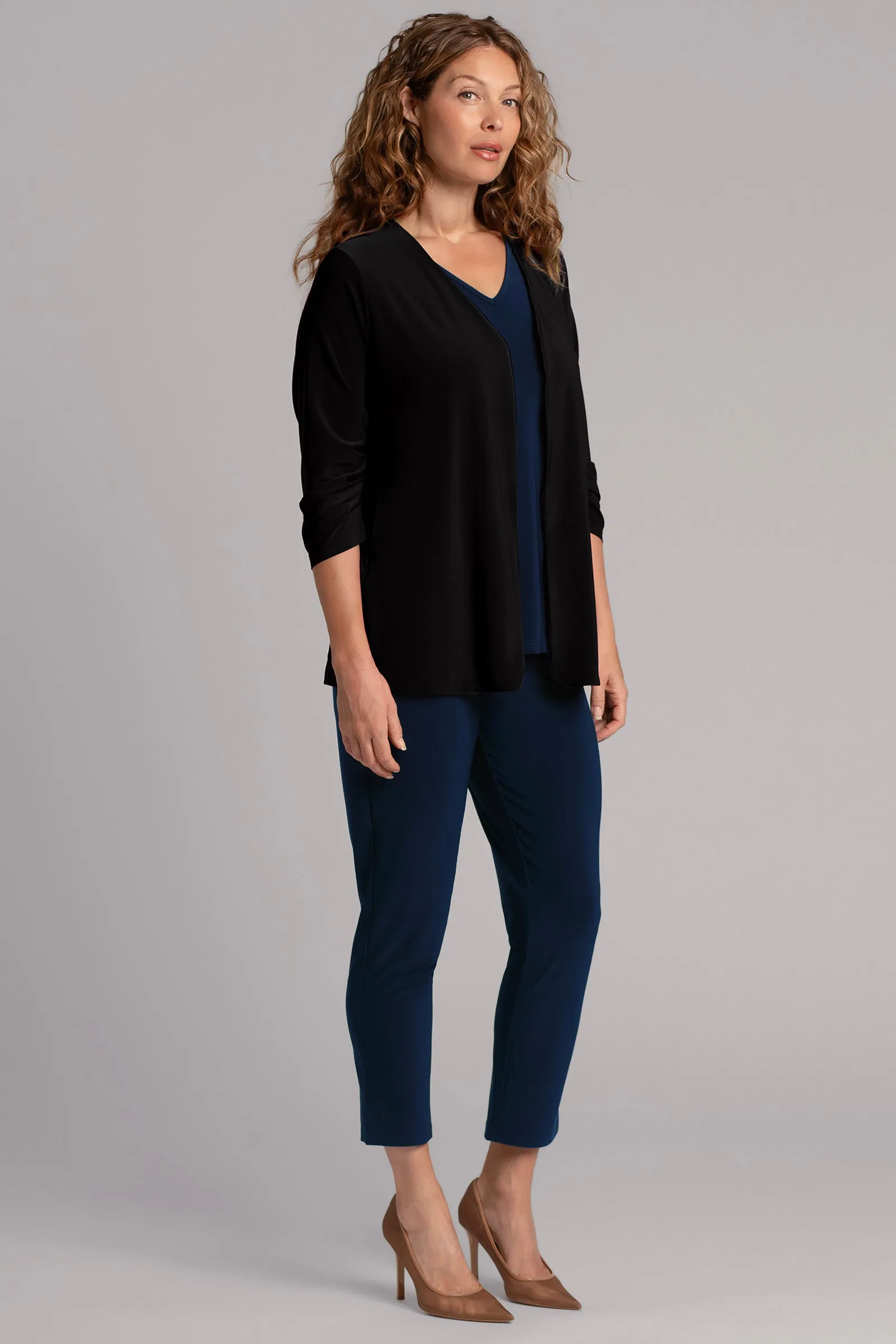 Classic Jacket with Pleated Sleeves | Black