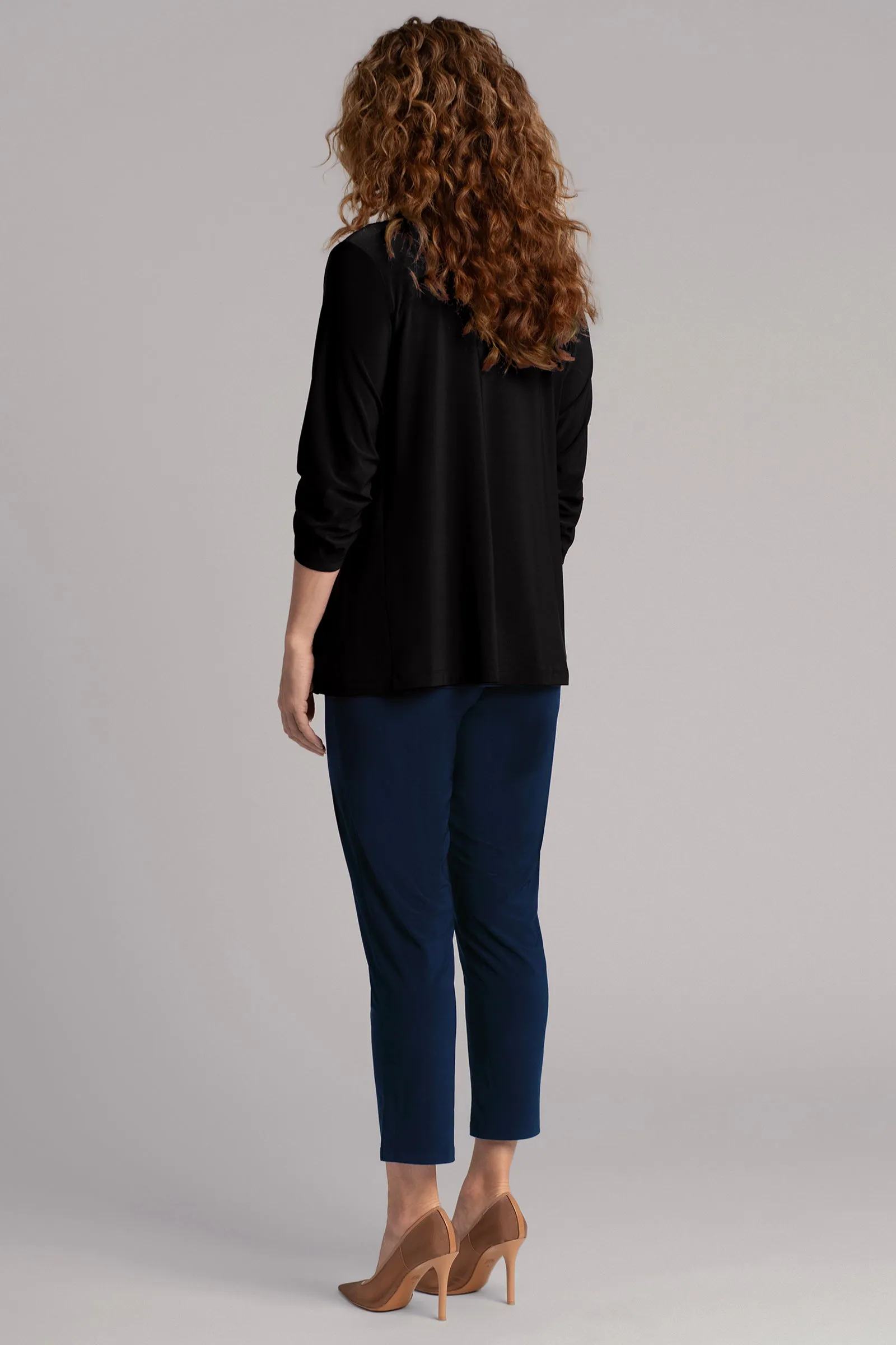 Classic Jacket with Pleated Sleeves | Black