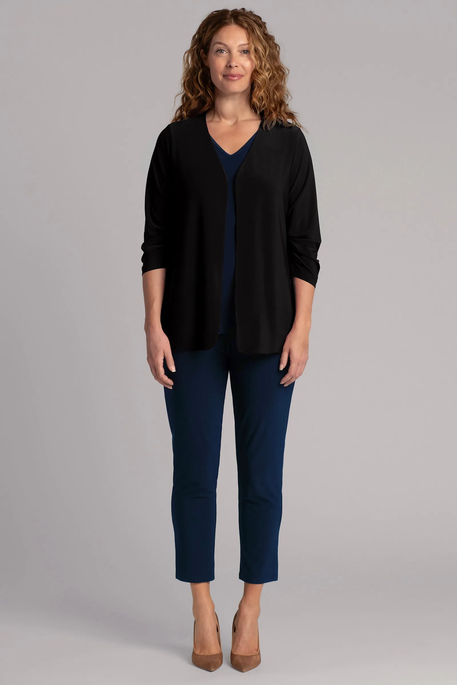 Classic Jacket with Pleated Sleeves | Black