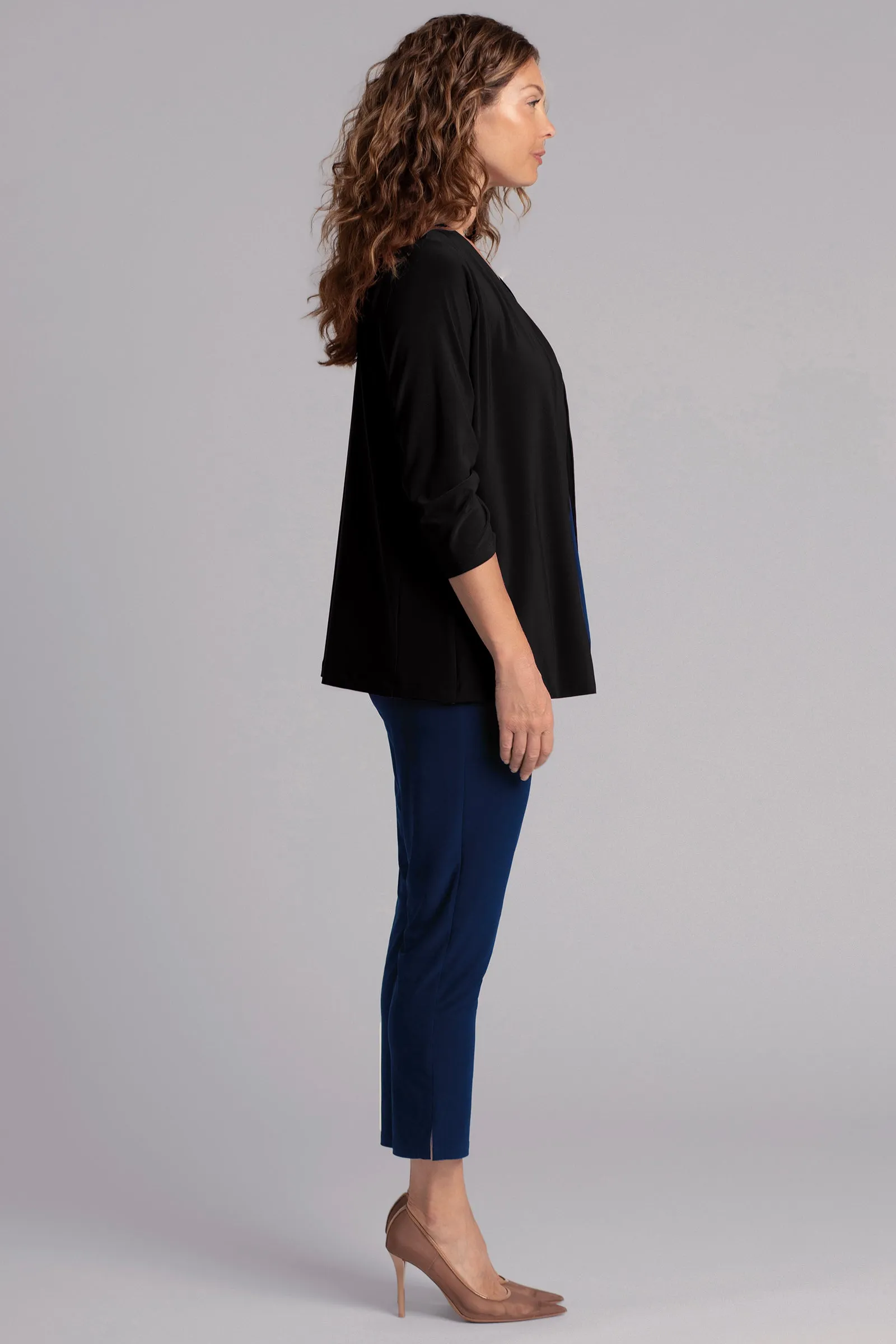Classic Jacket with Pleated Sleeves | Black