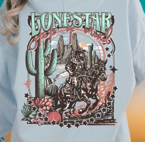 Country Lone Star State of Mind T-Shirt Sweatshirt - Rustic Style .