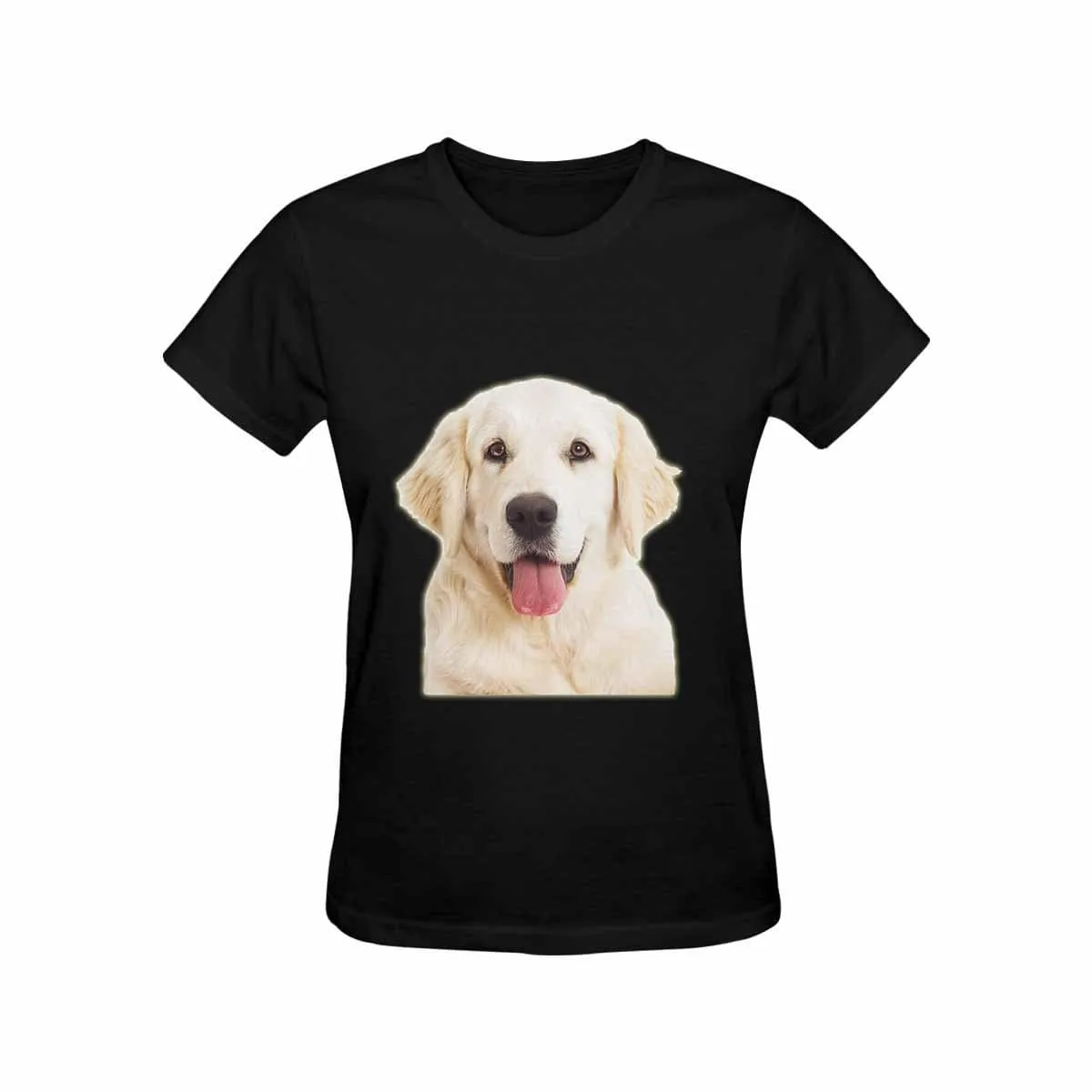 Custom Dog Face Tee Black Classic Women's All Over Print T-shirt Your Dog on A Shirt for Her