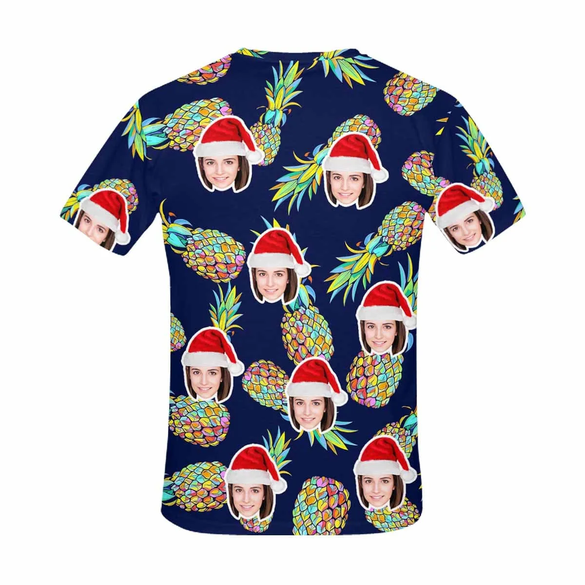 Custom Face Pineapple Shirt Personalized Men's All Over Print T-shirt Graphic Design Tee