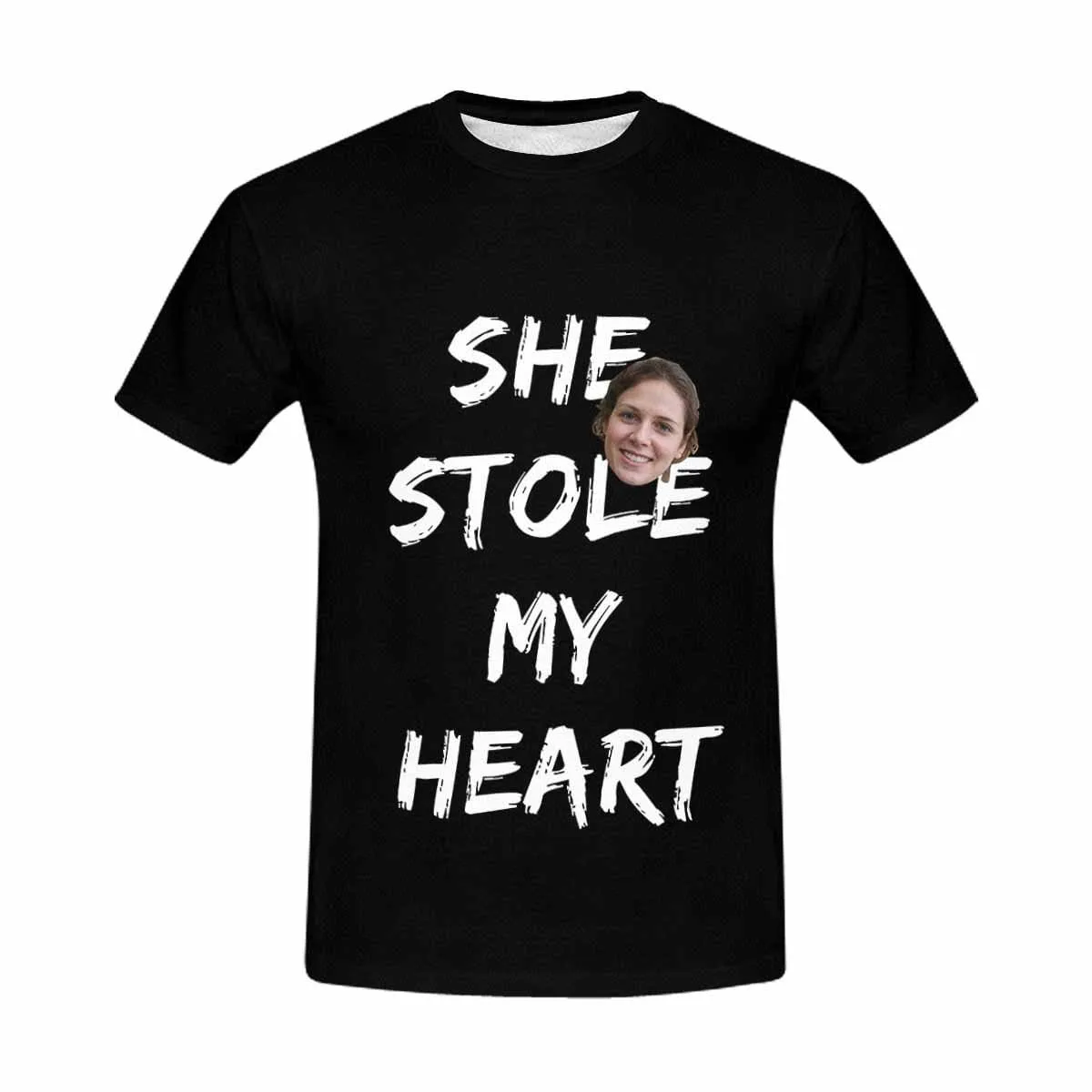 Custom Face Stole My Heart Shirt Made for You Put My Face on Men's All Over Print T-shirt