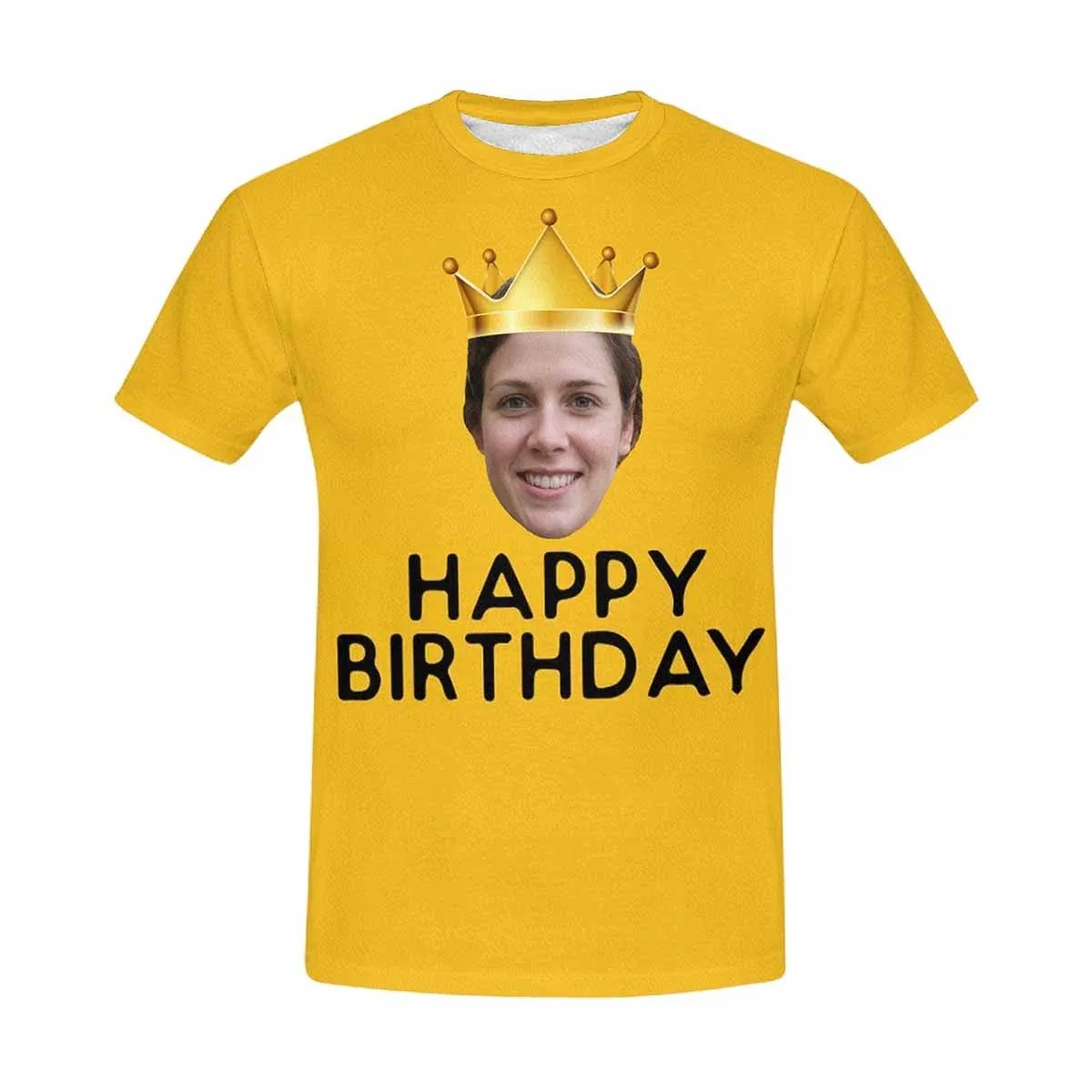 Custom Face Tee Happy Birthday Men's All Over Print T-shirt Put Your Face on Shirts