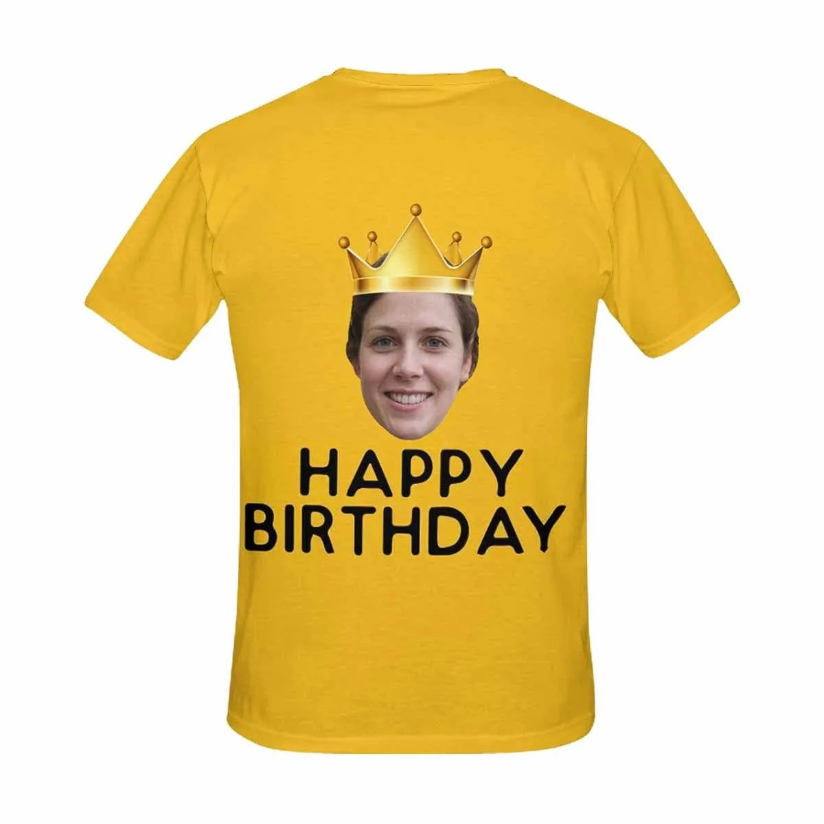 Custom Face Tee Happy Birthday Men's All Over Print T-shirt Put Your Face on Shirts
