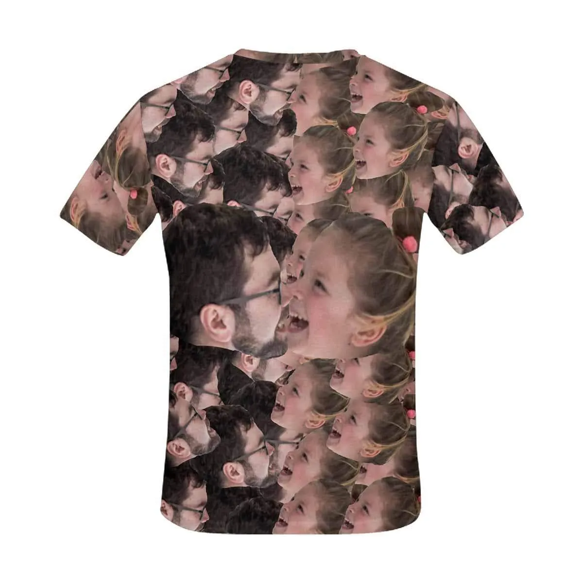 Custom Father&Daughter Face Shirt Women's All Over Print T-shirt Graphic Design Tee for Mother's Day