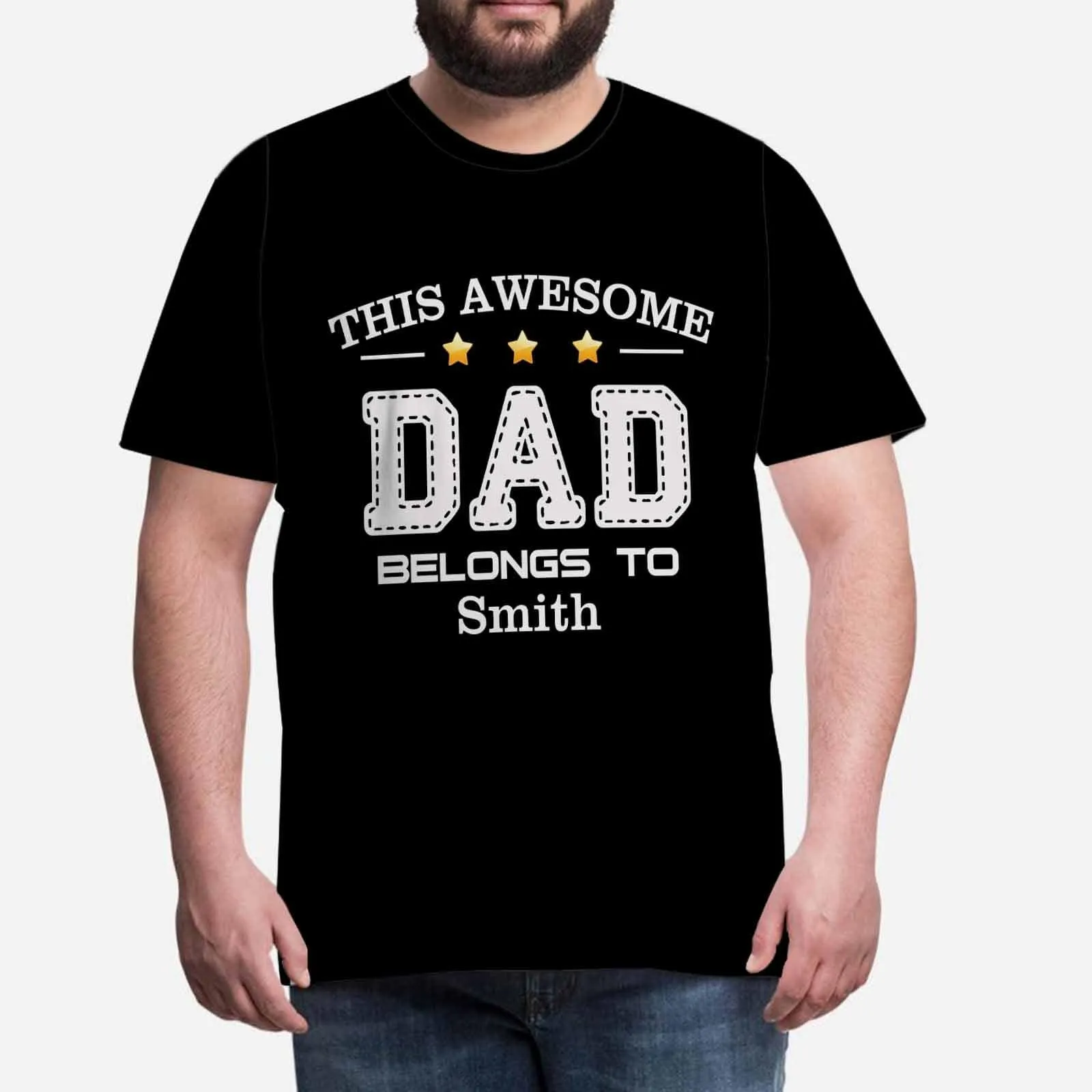 Custom Name Awesome Dad Tee Men's All Over Print T-shirt Put Your Face on Shirt for Father's Day