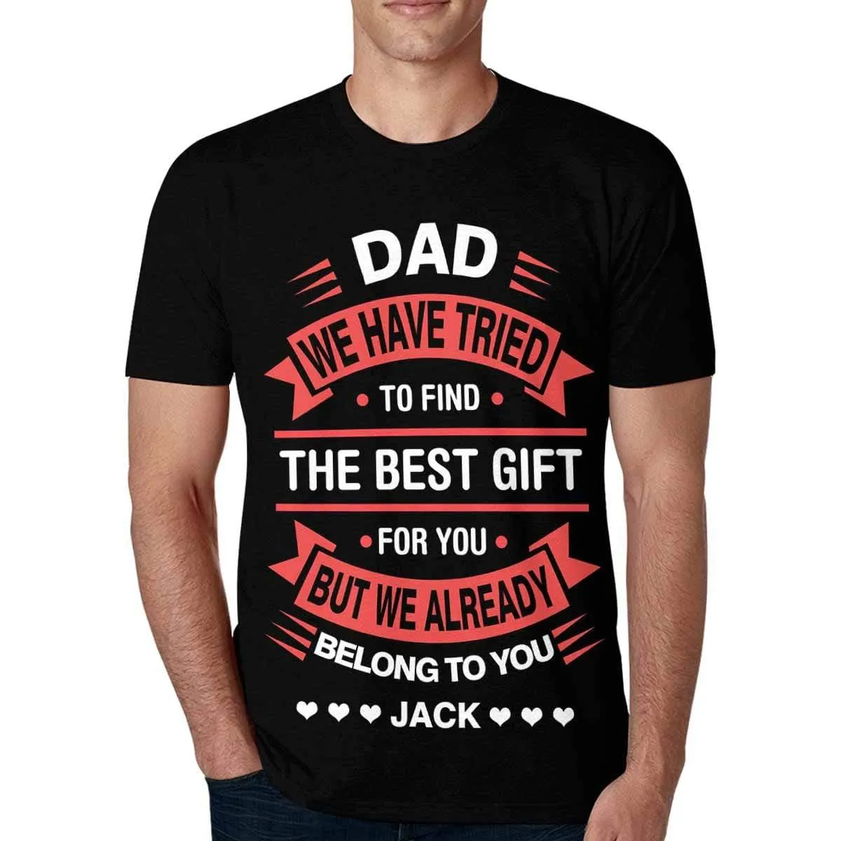 Custom Name Tee The Best Gift for Dad Personalized Men's All Over Print T-shirt for Father's Day