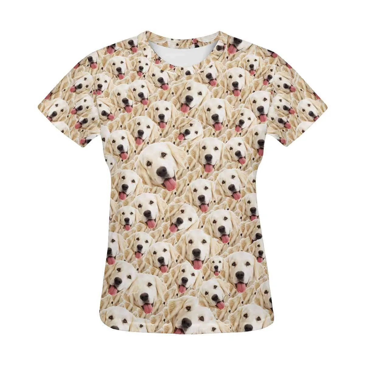 Custom Pet Face Tee Women's All Over Print T-shirt Personalized Your Own Shirts Gift for Female