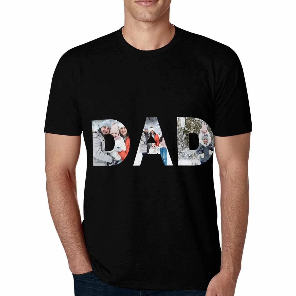 Custom Photo Dad Shirts with Personalized Pictures Men's All Over Print T-shirt for Father
