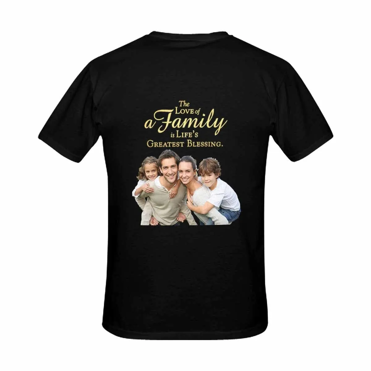 Custom Photo Shirt Blessing Family Women's All Over Print T-shirt Design Tee with Picture For Mum