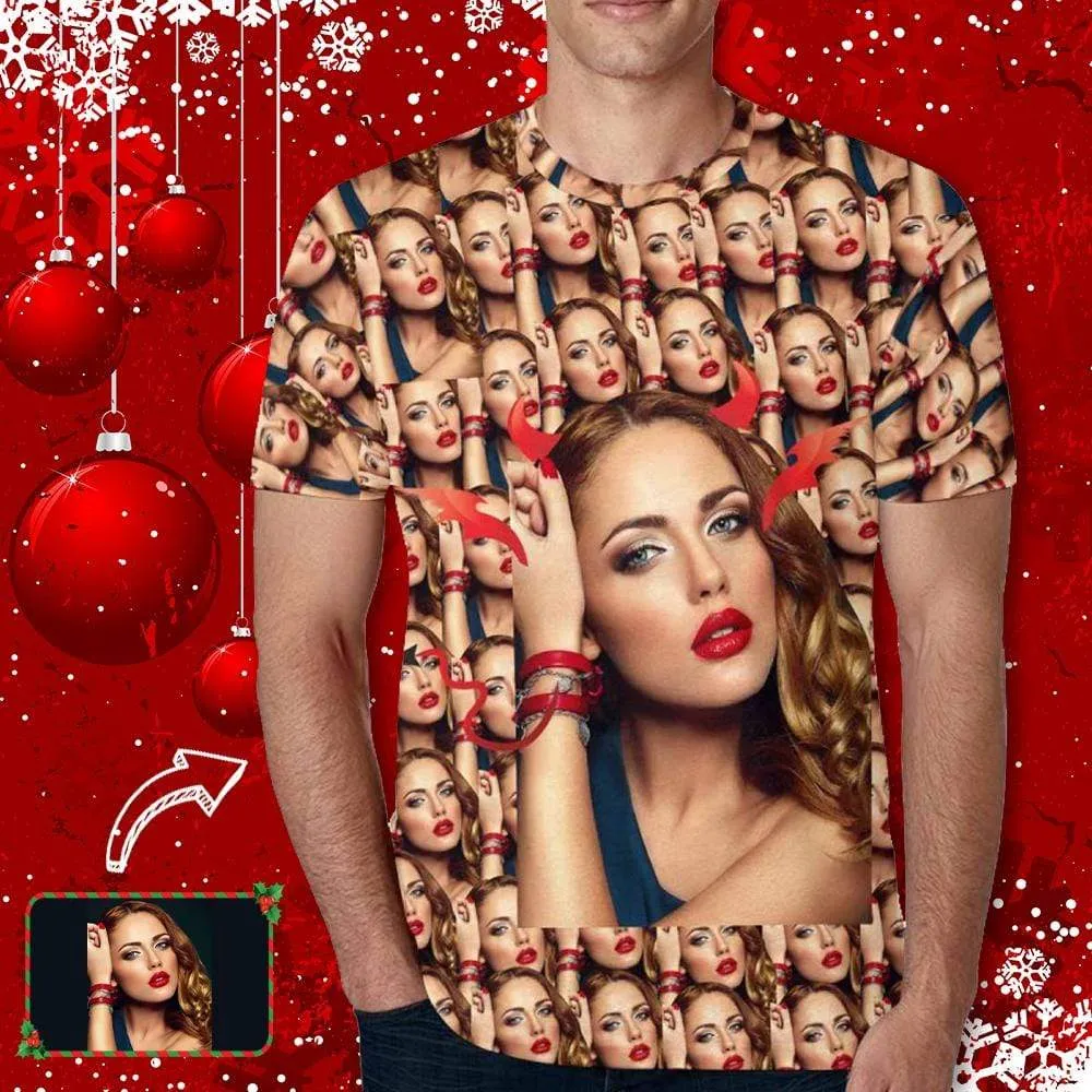 Custom Shirts with Faces Devil Personalized Men's All Over Print T-shirt