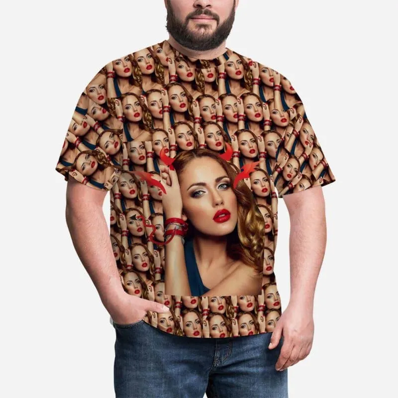 Custom Shirts with Faces Devil Personalized Men's All Over Print T-shirt