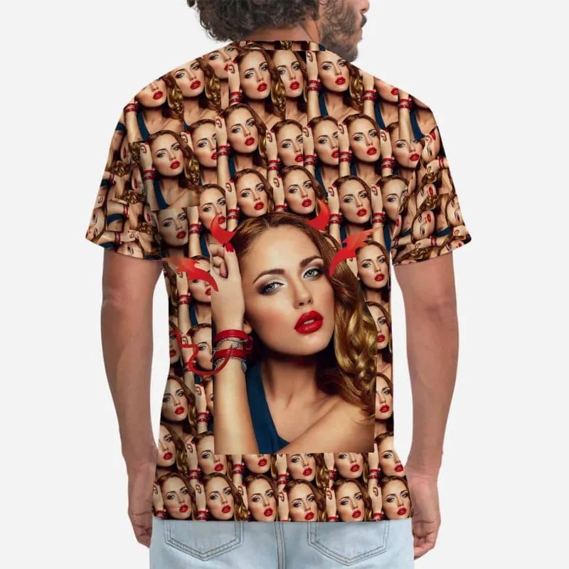 Custom Shirts with Faces Devil Personalized Men's All Over Print T-shirt