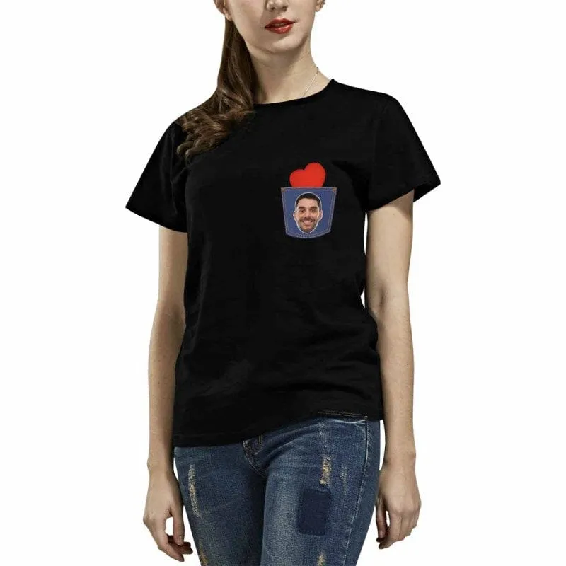 Custom Shirts with Faces Heart Women's All Over Print T-shirt Design Your Own Shirts Gift for Memorial Day