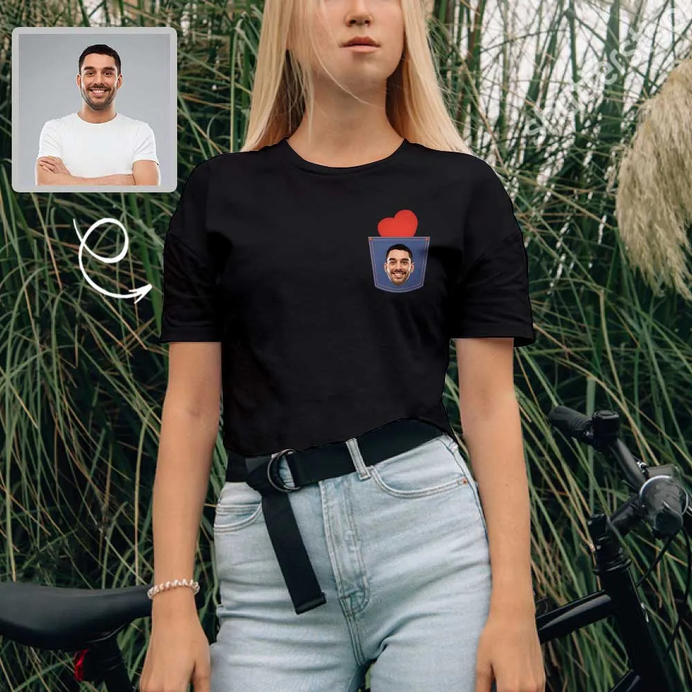 Custom Shirts with Faces Heart Women's All Over Print T-shirt Design Your Own Shirts Gift for Memorial Day
