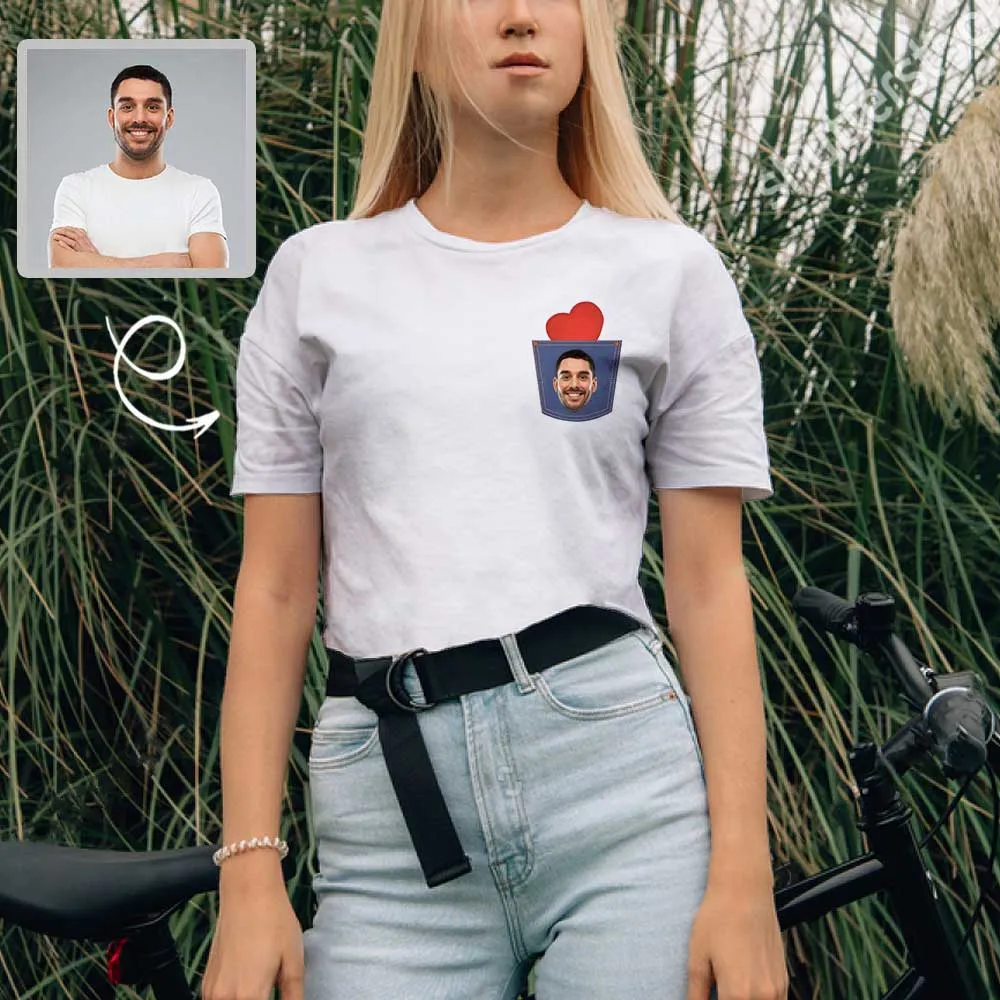Custom Shirts with Faces Heart Women's All Over Print T-shirt Design Your Own Shirts Gift for Memorial Day