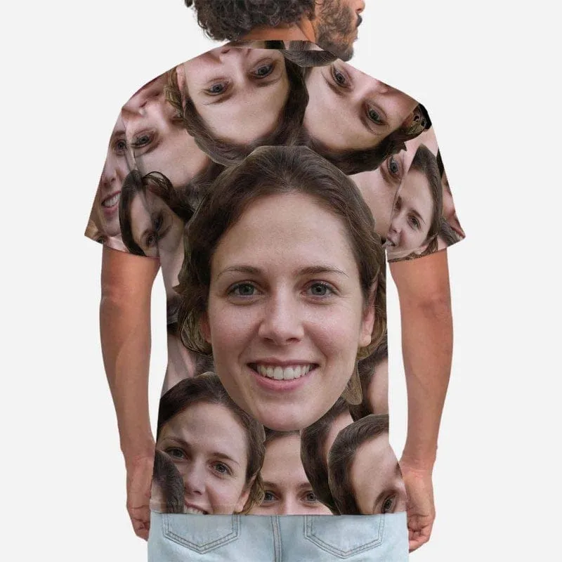 Custom Shirts with Girlfriend Face Personalized Men's All Over Print T-shirt