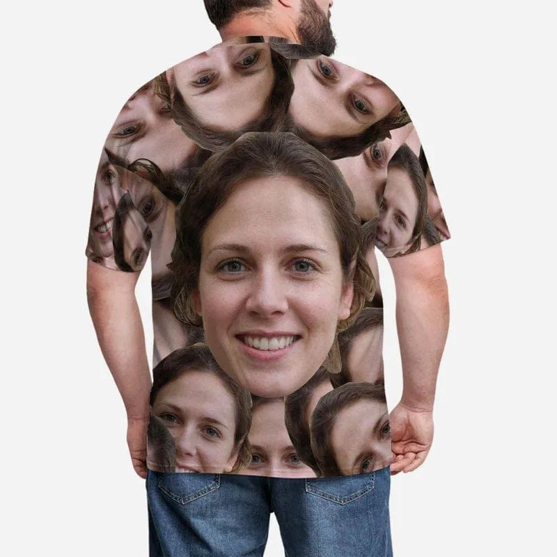 Custom Shirts with Girlfriend Face Personalized Men's All Over Print T-shirt