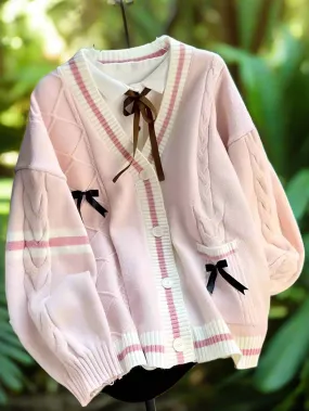 Cutie Women's Ribbon Bow Design Cardigans - Ailime Designs