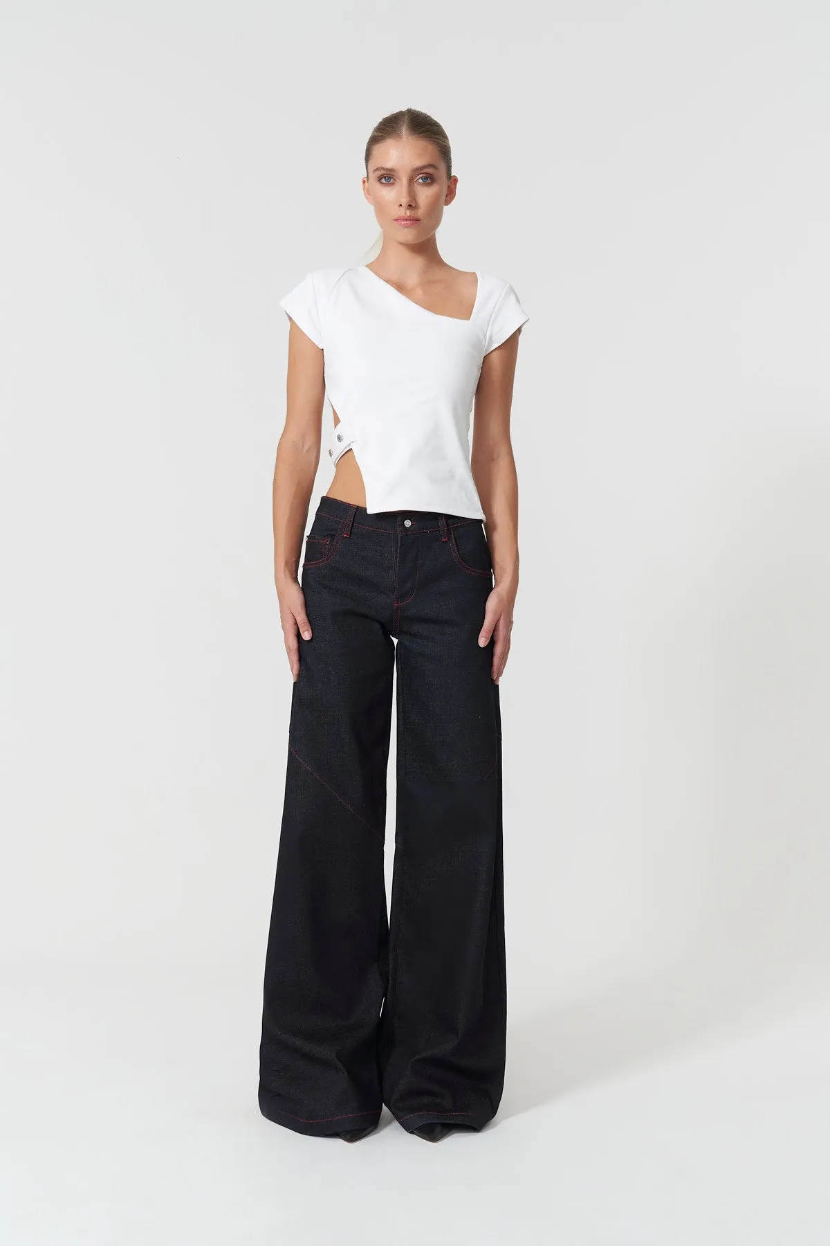 Davidson Wide Leg Blue Pants