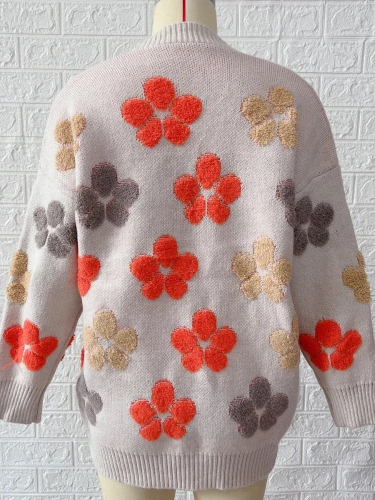 Floral Printed Button Front Design Fashion Cardigans - Ailime Designs