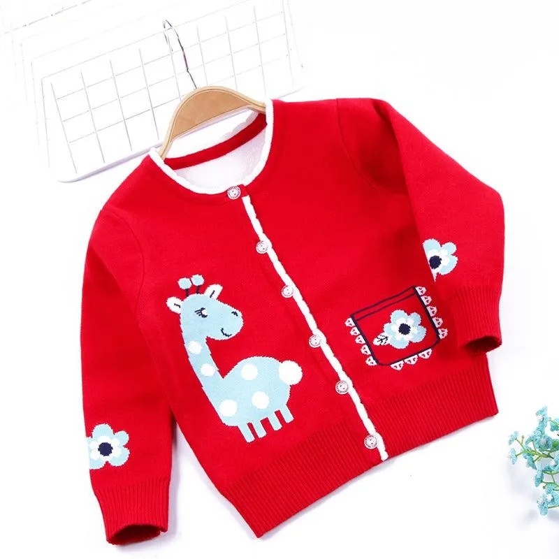Girls' sweaters and cardigans do not fade