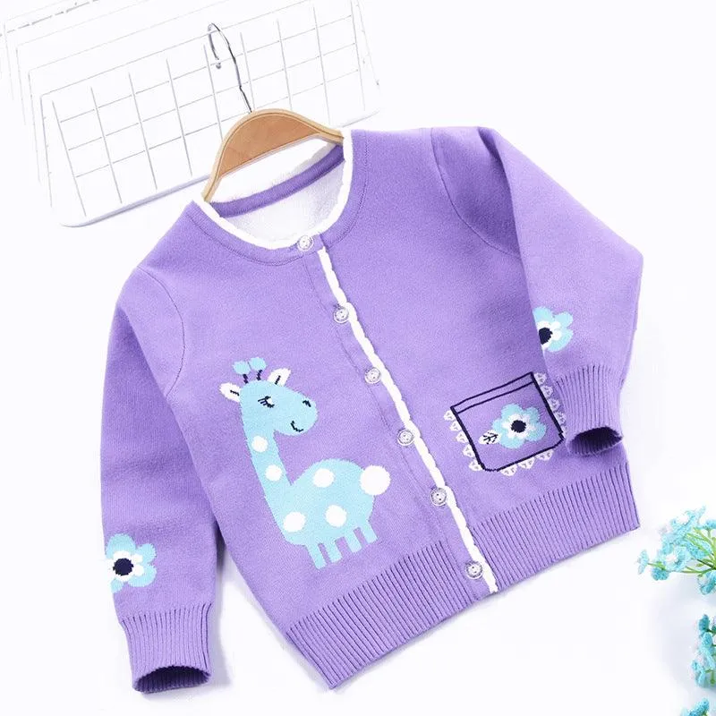 Girls' sweaters and cardigans do not fade