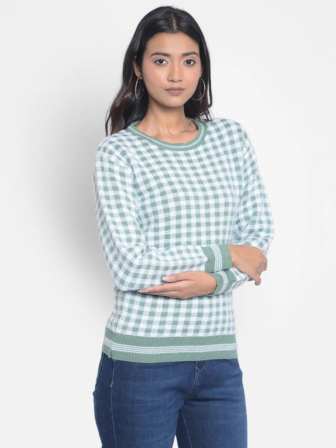 Green Checked Sweaters