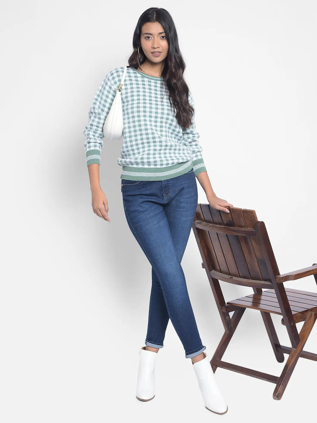 Green Checked Sweaters