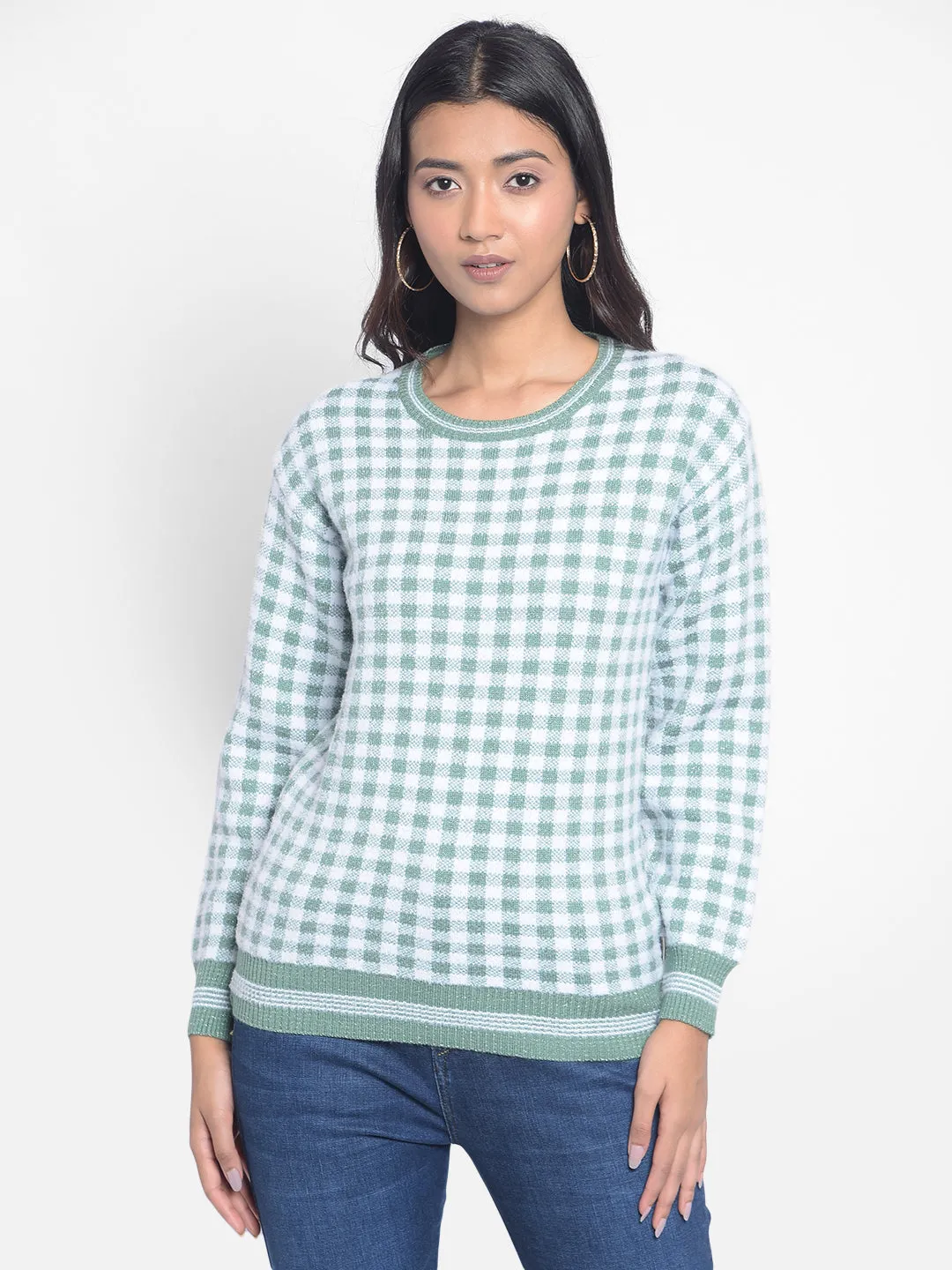Green Checked Sweaters